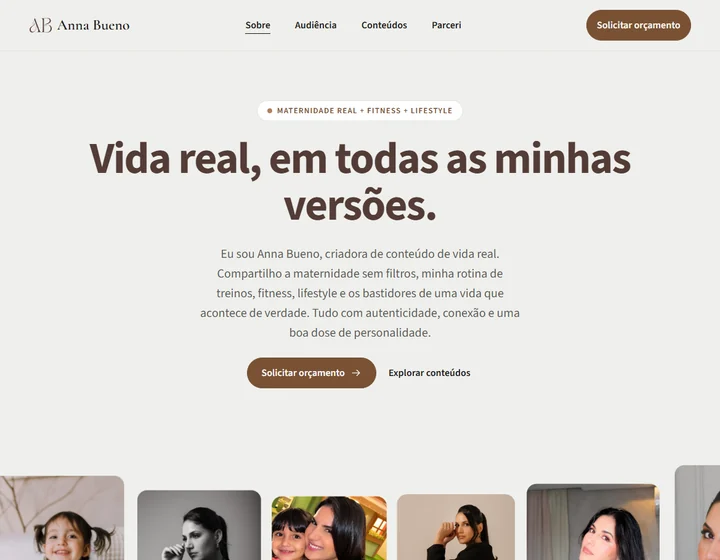 Página inicial do projeto Anna Bueno
